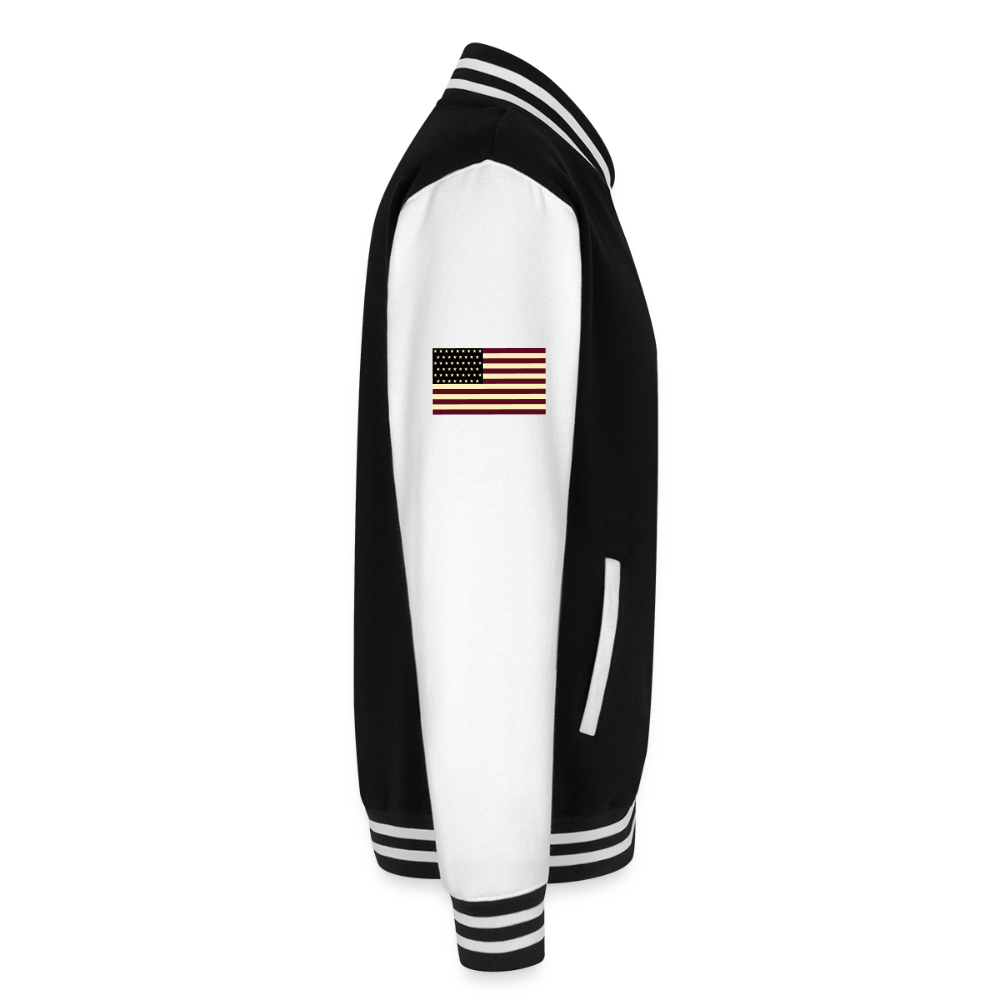 Just Hoods Heavyweight Letterman Jacket - black/white